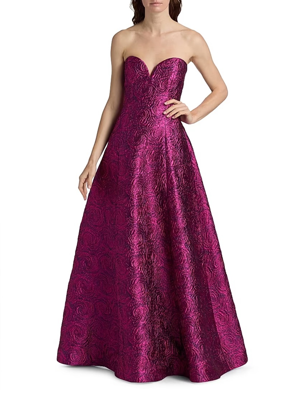 As It May Mariana Strapless Sweetheart Ball Gown Dress in Fuchsia